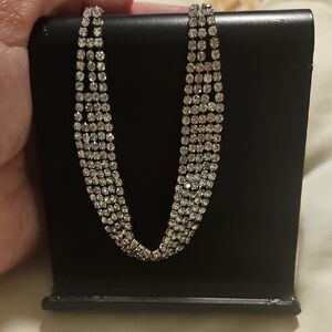 Fashion Jewelry Silver Crystal Necklace